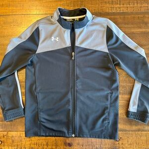 Under Armour Youth Large Two-Tone Full Zip Jacket in Gray and Black